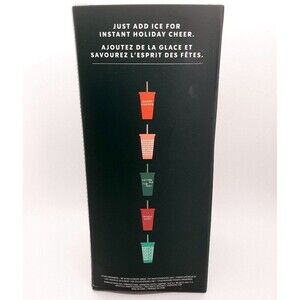 Starbucks Christmas Holiday Cold Cups 5-pack 24 oz. + Lids + Straws NEW